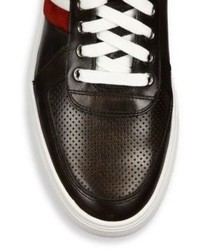 Bally Perforated Leather High Top Sneakers