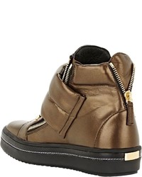 Giuseppe Zanotti Puffy Strap Double Zip Sneakers Colorless
