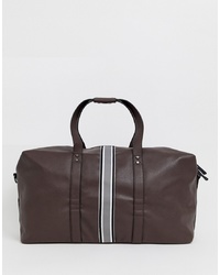 New Look Holdall With Stripe Detail In Brown