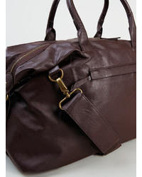 Topman Brown Faux Leather Holdall