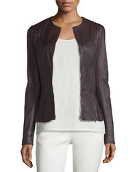 The Row Anasta Washed Leather Zip Front Jacket Port