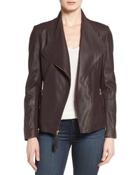 Via Spiga Asymmetrical Leather Jacket