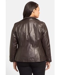 Ellen Tracy Leather Scuba Jacket