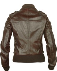Forzieri Signature Dark Brown Lizard Stamped Genuine Leather Jacket