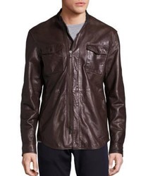 John Varvatos Star Usa Leather Shirt Jacket
