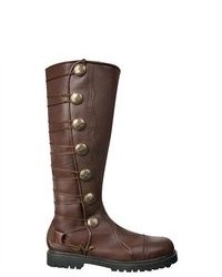 Dark Brown Leather Knee High Boots