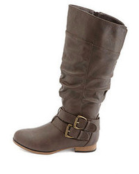 Charlotte Russe Belted Knee High Riding Boots