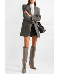 Fendi Prince Of Wales Checked  Canvas Knee Boots