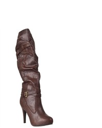 Riverberry Captivate Knee High Stiletto Boots Brown Size 65