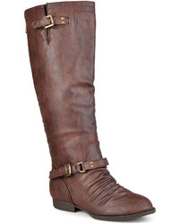 Journee Collection Stella Buckle Strap Knee High Riding Boots