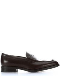 a. testoni Dark Brown Leather Penny Loafers