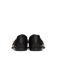 Loewe Brown And Black Slip On Loafers