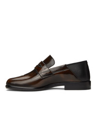Maison Margiela Brown And Black Tabi Loafers