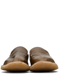 Dries Van Noten Brown Crinkled Leather Loafers