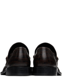 Ernest W. Baker Brown Croc Braided Chain Loafers