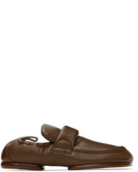 Dries Van Noten Brown Leather Padded Loafers
