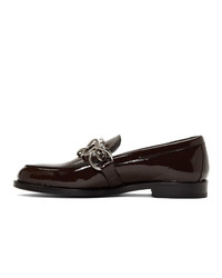 Hope Brown Patent Patty Chain Loafers