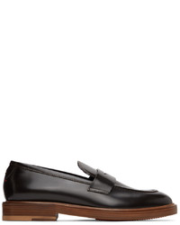 Isaia Brown Penny Loafers
