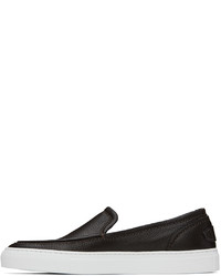 Brioni Brown Slip On Loafers