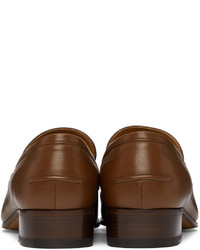 Gucci Brown Web Horsebit Loafers