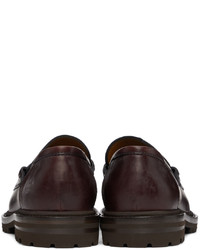 Brunello Cucinelli Burgundy Leather Lug Sole Penny Loafers