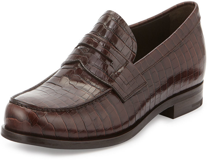 prada crocodile loafers