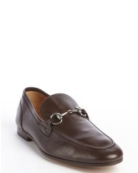 Gucci Dark Brown Leather Horsebit Loafers