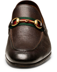 Gucci Elanor Leather Horsebit Loafer Brown