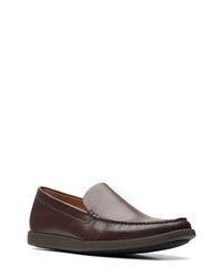 Clarks Ferius Creek Moc Toe Loafer In Dark Brown Leather At Nordstrom