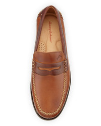 Tommy Bahama Finlay Leather Penny Loafer Saddle Brown