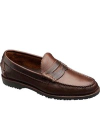 Flagstaff Dark Brown Grain Leather Penny Loafers