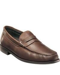 Florsheim Croquet Penny Brown Crazy Horse Leather Penny Loafers