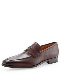 Magnanni For Neiman Marcus Slip On Penny Loafer Mid Brown