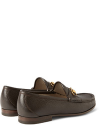 Gucci Horsebit Grained Leather Loafers