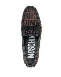 Moschino Jacquard Penny Slot Leather Loafers