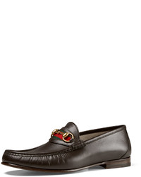 Gucci Leather Horsebit Loafer Brown