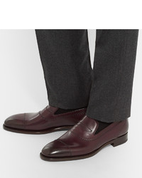 Brioni Polished Leather Penny Loafers