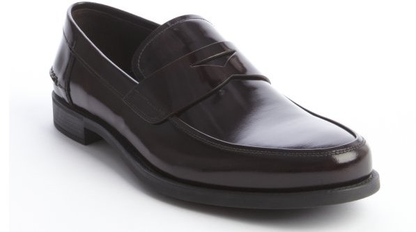 Prada Dark Brown Patent Leather Cutout Belt Detail Loafers | Where ...  