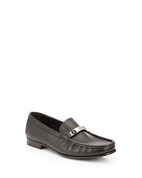 Prada Leather Dress Loafers Dark Brown Shoes