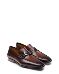 Magnanni Raso Leather Loafer In Mid Brown At Nordstrom