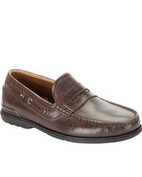 Rockport Off The Coast Penny Dark Brown Leather Penny Loafers