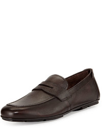Prada Dark Brown Patent Leather Cutout Belt Detail Loafers | Where ...  