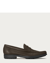 Bally Sigor Dark Brown Leather Penny Loafer