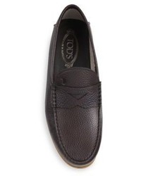 Tod's Textured Leather Penny Loafers