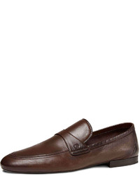 Gucci Unlined Leather Loafer Dark Brown