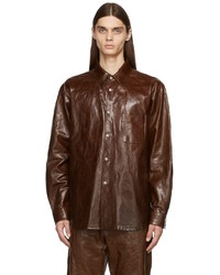 Acne Studios Brown Leather Shirt