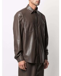 Nanushka Leather Button Front Shirt