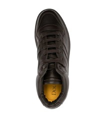 Doucal's Logo Debossed Leather Sneakers