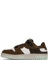 Acne Studios White Brown Perforated Sneakers