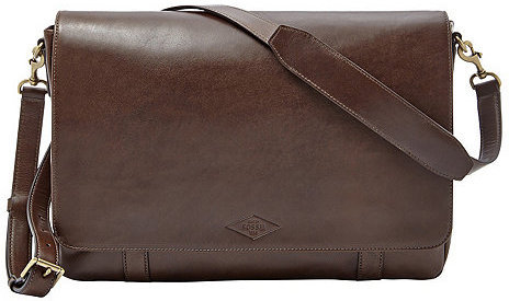 Fossil Aiden Leather Messenger Bag in Brown for Men